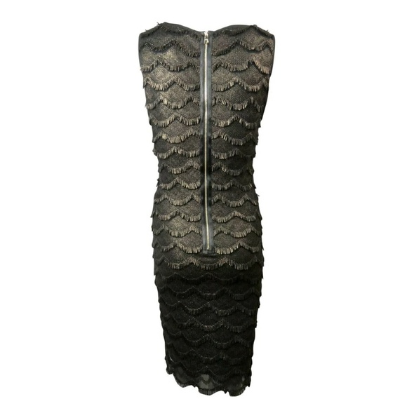 Guess Maria Black Metallic Fringe She Dress Sz 2 - Picture 2 of 8
